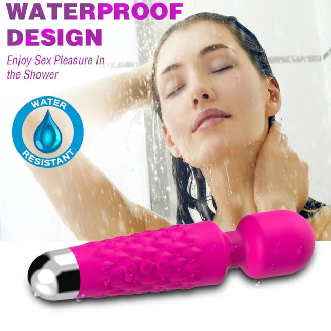 Vibranter pinker wasserfester vibrator armony postman massager mit super flexiblem kopf und silberner metallspitze