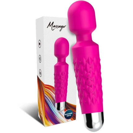 Vibranter pinker silikonmassager arMony postman mit super flexiblem kopf und metallischer silberner spitze