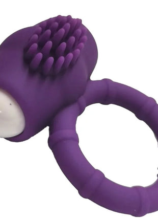 Lila silikon vibratorring armony mit texturierter borstenkopf und weißer kugelspitze