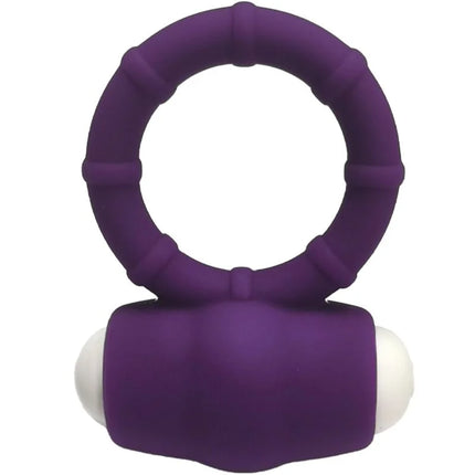 Armony power o vibratorring silikon lila mit strukturierter segmentierter band und weißen kugelenden