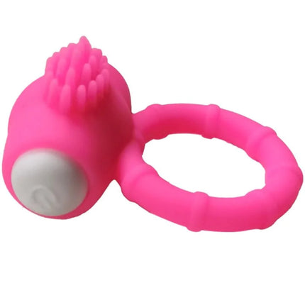 Armony power o vibratorring silikon rosa mit strukturierter borstenkopf und weißem seitlichem knopf