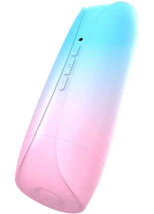 Armony rainbow doppelter vagina- und mundvibrator-masturbator in pink-blau verlauf mit glattem kunststoffgehäuse