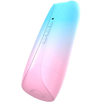 Armony rainbow doppelter vagina- und mundvibrator-masturbator in pink-blau verlauf mit glattem kunststoffgehäuse