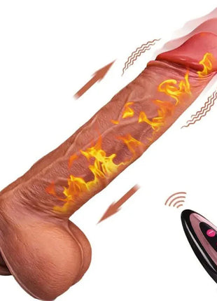 Brown silikon realistischer dildo vibrator mit flammendesign und fernbedienung 22 5 cm