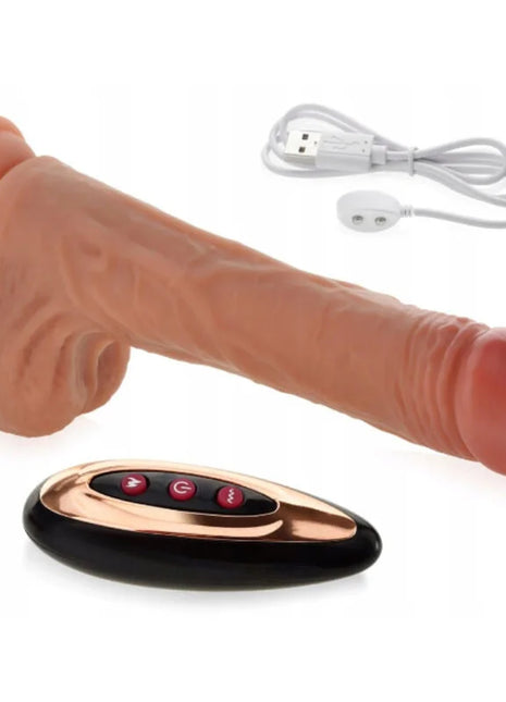 Tan silikon realistischer dildo vibrator arMony 22,5 cm mit fernbedienung und usb-ladekabel