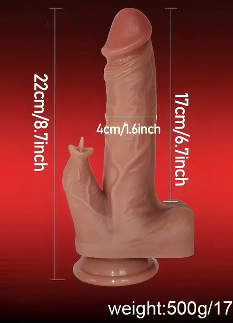 Beiger silikon realistischer vibrators dildo mit realistischer textur und stabilem sockel 22 cm von armony
