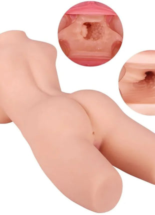 Rosa silikon realistisches weibliches torsomodell dildo mit detaillierter anatomie und strukturierter oberfläche