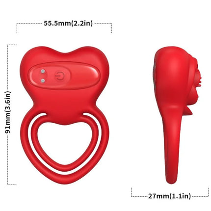 ARMONY - RINGVIBRATOR HERZ ROT - Penisring für Paare