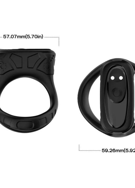 Schwarzer silikon ring armony mit rutschfestem griff und zentralem bedienfeld mit zwei tasten