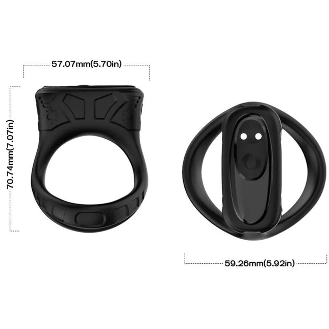 Schwarzer silikon ring armony mit rutschfestem griff und zentralem bedienfeld mit zwei tasten