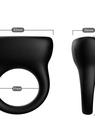 Schwarzer silikonring arony ringvibrator mit abgerundetem ergonomischem design und integriertem griff