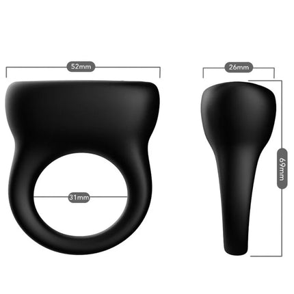 Schwarzer silikonring arony ringvibrator mit abgerundetem ergonomischem design und integriertem griff