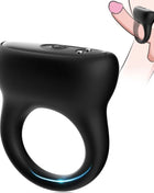 Schwarzer silikonring arsony ringvibrator mit blauem led licht und steuertasten