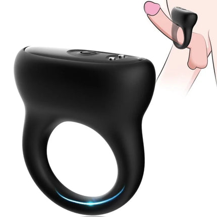 Schwarzer silikonring arsony ringvibrator mit blauem led licht und steuertasten