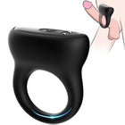 Schwarzer silikonring arsony ringvibrator mit blauem led licht und steuertasten