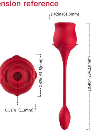 Roter silikon rosenvibrator arcony mit langem stiel und abgerundetem grundstück für klitorale stimulation