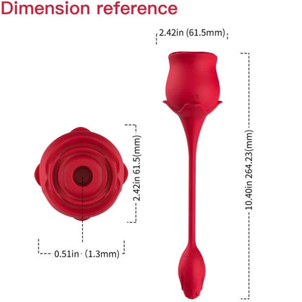 Roter silikon rosenvibrator arcony mit langem stiel und abgerundetem grundstück für klitorale stimulation