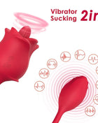 Roter silikon vibrator arωny rosa stimulator cola mit saugfunktion als 2in1 gerät in rosenform