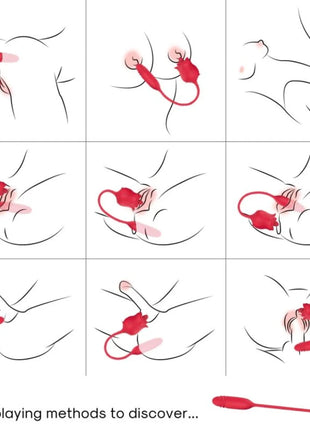 ARMONY - ROSA STIMULATOR & VIBRATOR COLA RED - Klitorissauger mit Vibration