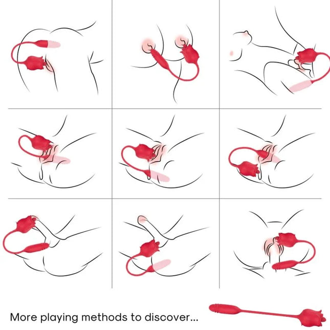 ARMONY - ROSA STIMULATOR & VIBRATOR COLA RED - Klitorissauger mit Vibration