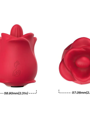 Vibrant roter silikon vibrator arsony rosa in form einer rose mit dezentem logo an der seite