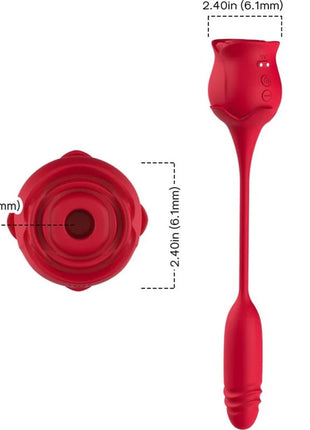 ArmonY - roseknight roter silikon vibrator in rosenform mit schlankem stiel und strukturiertem griff zur klitorisstimulation