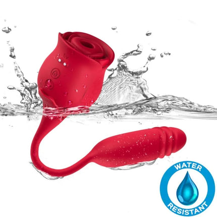 Armony rosegnight roter wasserfester vibrator aus glattem silikon mit ergonomischem design und rosenform