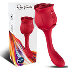 Roter arcony silikon vibrator in rosenform mit drei steuerungstasten und 5v indikator zur klitorisstimulation