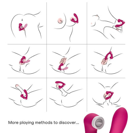Pink silikonvibrator fuchsias mit weißem rundem sockel und strukturierter grifffläche für klitorisstimulation