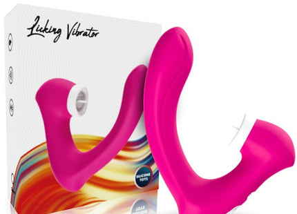 Vibrierender rosa silikonklitorisstimulator armomy secretkiss mit gebogenem ergonomischem design und weißen akzenten