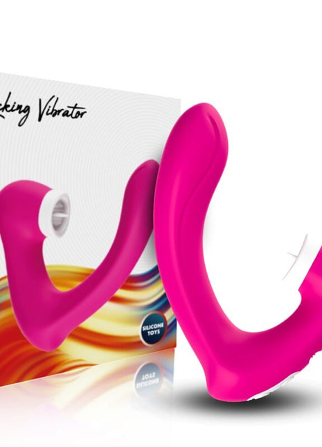 Vibrierender rosa silikonklitorisstimulator armomy secretkiss mit gebogenem ergonomischem design und weißen akzenten