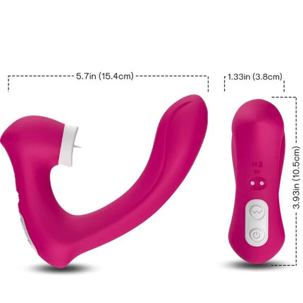 Vibrant pinker silikon vibrator ariony secretkiss lecken gebogen mit weißem bedienfeld für klitoris stimulation