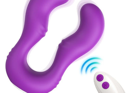 Armony seraph vibrator doppelte fernbedienung lila silikon dualkopf vibrator mit weißer fernbedienung und lila tasten