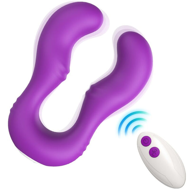 Armony seraph vibrator doppelte fernbedienung lila silikon dualkopf vibrator mit weißer fernbedienung und lila tasten
