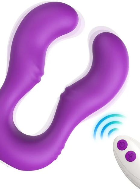 Armony seraph vibrator doppelte fernbedienung lila silikon dualkopf vibrator mit weißer fernbedienung und lila tasten