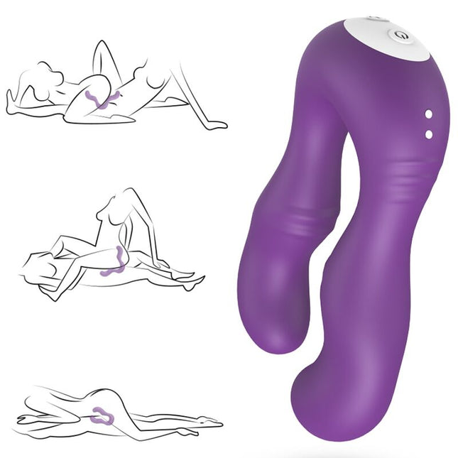 Armes silikondoppelkopfvibrator lila mit weißem steuerfeld und tasten arMony seraph vibrator doppelte fernbedienung