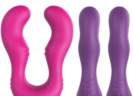 Vibrierendes dual-ended silikon-sexspielzeug set in pink und lila mit fernbedienung armoNY seraph vibrator