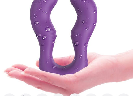 Purple doppelköpfiger silikon vibrator mit wassertröpfchen arMony seraph vibrator doppelte fernbedienung lila