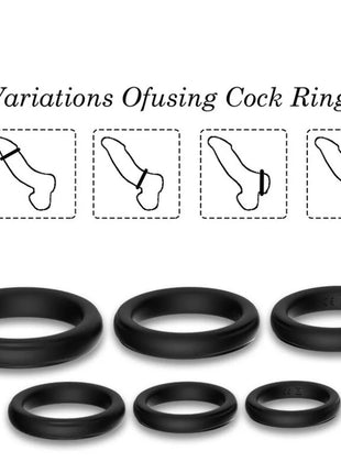 Set aus schwarzen silikon cockringe in verschiedenen größen von armony sicherungsringe silikon schwarz