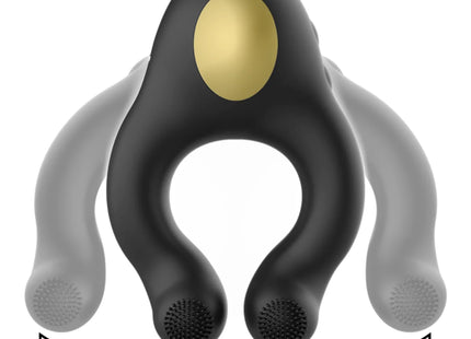 ARMONY - SILIKON-VIBRATORRING 3 MOTOREN SCHWARZ - GOLD - Penisring für Paare