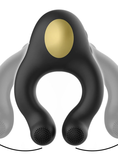 ARMONY - SILIKON-VIBRATORRING 3 MOTOREN SCHWARZ - GOLD - Penisring für Paare