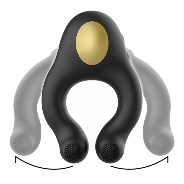 ARMONY - SILIKON-VIBRATORRING 3 MOTOREN SCHWARZ - GOLD - Penisring für Paare