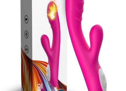 Armony spark vibrator wärmeeffekt in fuchsia aus silikon mit weißem bedienfeld und rabbit-design