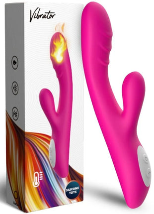 Armony spark vibrator wärmeeffekt in fuchsia aus silikon mit weißem bedienfeld und rabbit-design