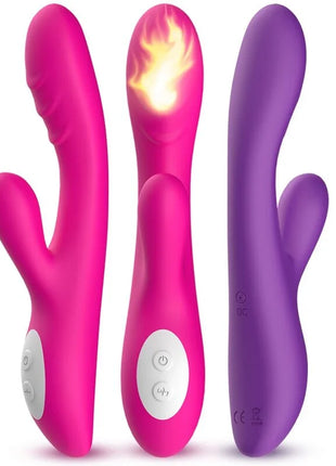 Armonys spark vibrator wärmeeffekt fuchsia aus silikon in pink und lila mit glühendem flammendesign