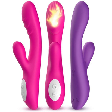 Armonys spark vibrator wärmeeffekt fuchsia aus silikon in pink und lila mit glühendem flammendesign
