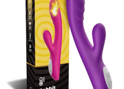 Ationale rabbit-förmiger vibrator armony spark mit wärmeeffekt in lila aus glänzendem silikon mit weißen bedientasten