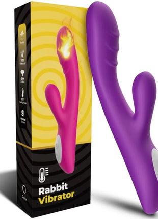 Ationale rabbit-förmiger vibrator armony spark mit wärmeeffekt in lila aus glänzendem silikon mit weißen bedientasten