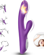 Lila silikon rabbit vibrator mit wärmeeffekt und steuerungstasten seitlich von armony spark vibrator