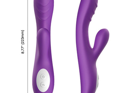 Lila silikon rabbit vibrator harmony spark mit wärmeeffekt und weißem bedienfeld für kraftvolle stimulierung